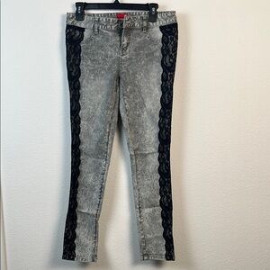 Vero Moda Skinny Jeans Gray and Black Velvet Contrast